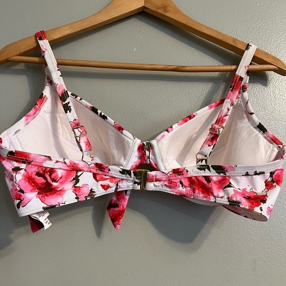 Guess Womens Floral Red Swim Suit Bra Top size 34D - Picture 2 of 9